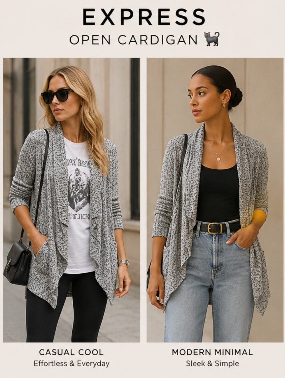 EXPRESS OPEN CARDIGAN 🐈‍⬛
